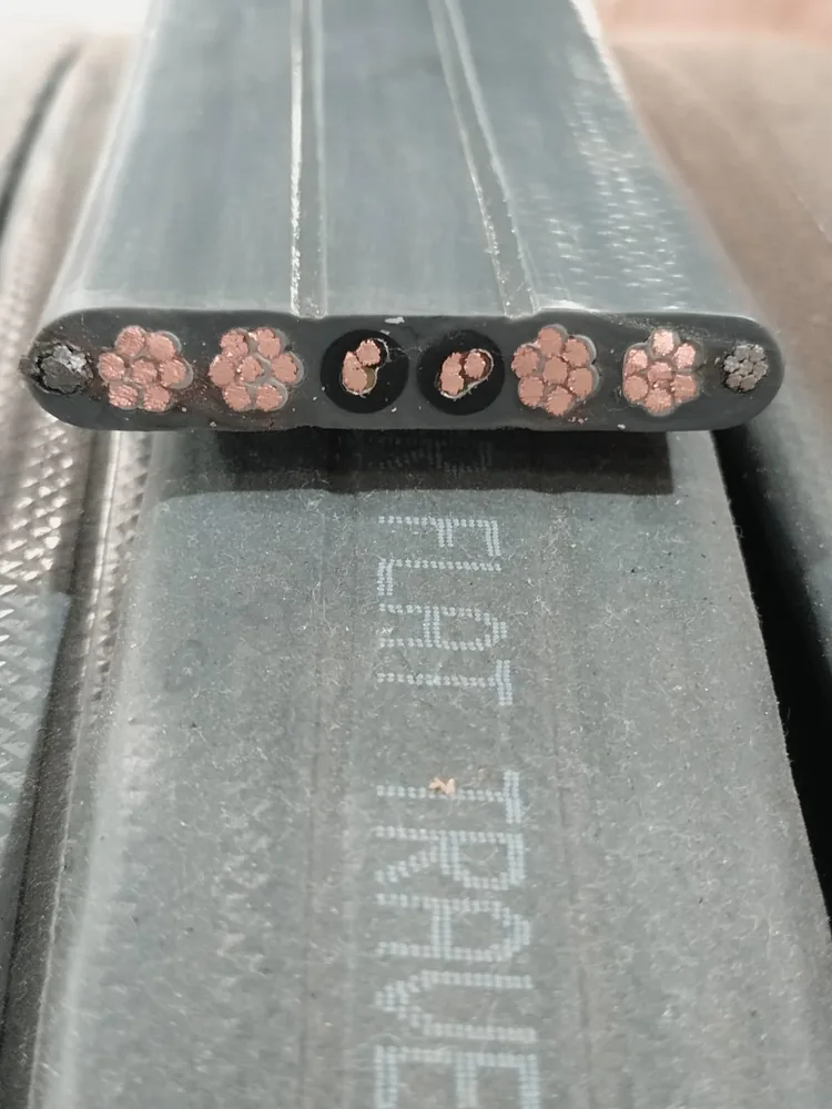 Cross-section of YBS flat elevator travelling cable