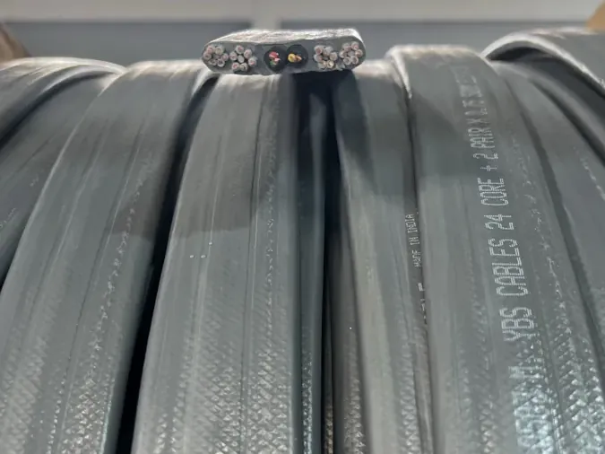 Drum of YBS flat elevator travelling cable with printed legend