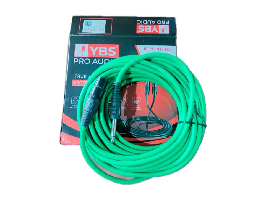 YBS eco grade microphone lead in green with retail box