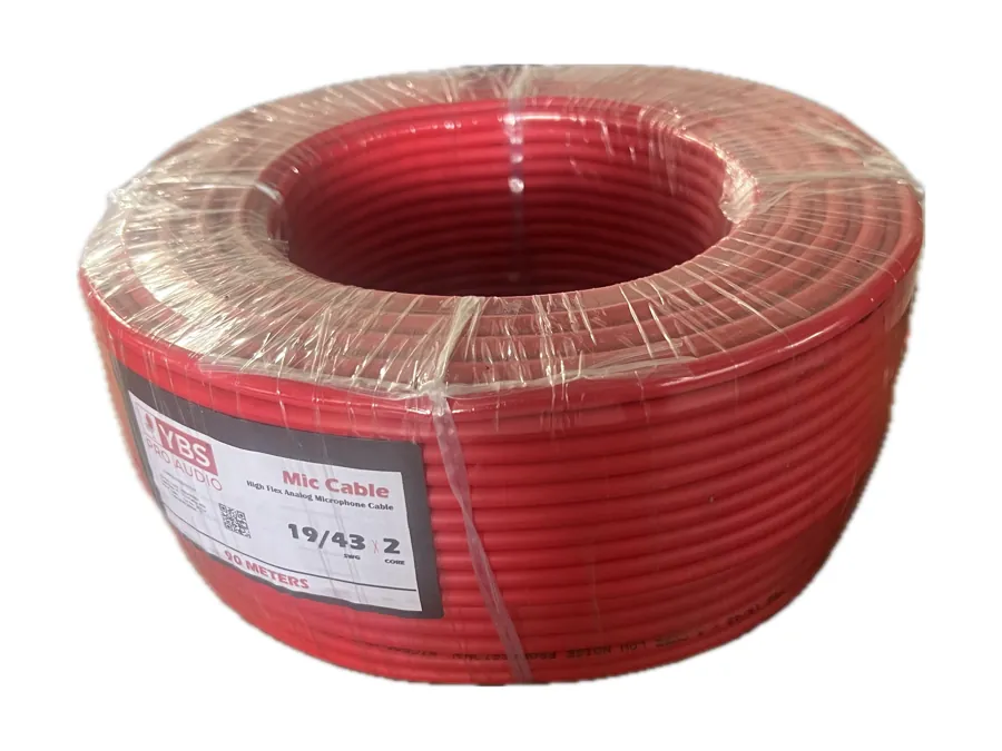 Red reel of YBS MC1943 19/43 microphone cable