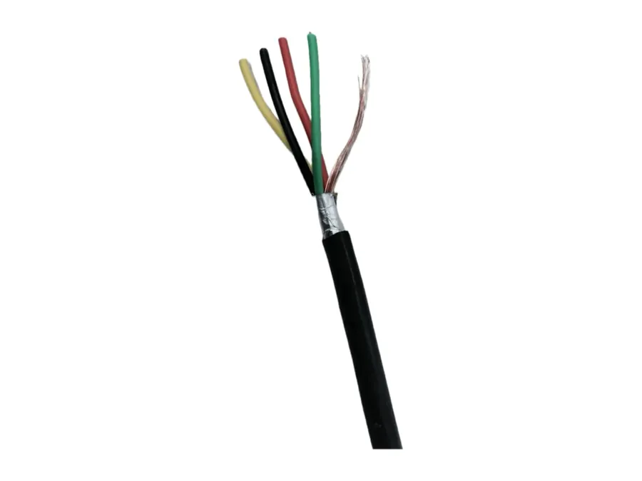 YBS 4 core shielded round cable with stripped cores