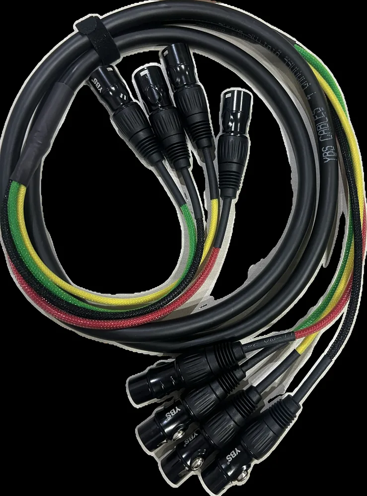 YBS 4 channel audio snake cable with XLR male and female connectors