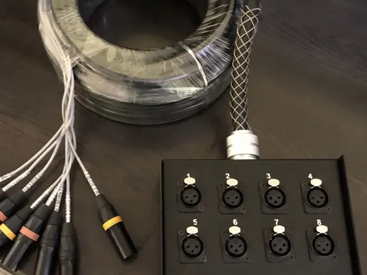 YBS snake stage box with XLR sockets and fan-out